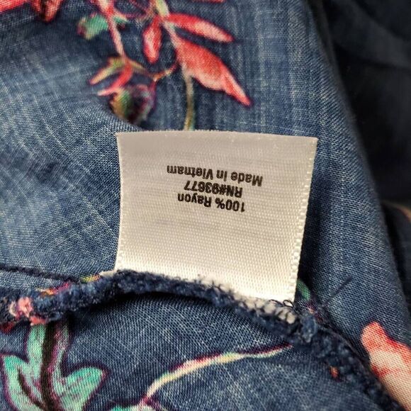 A.n.a XS Navy floral Blouse - Picture 4 of 6